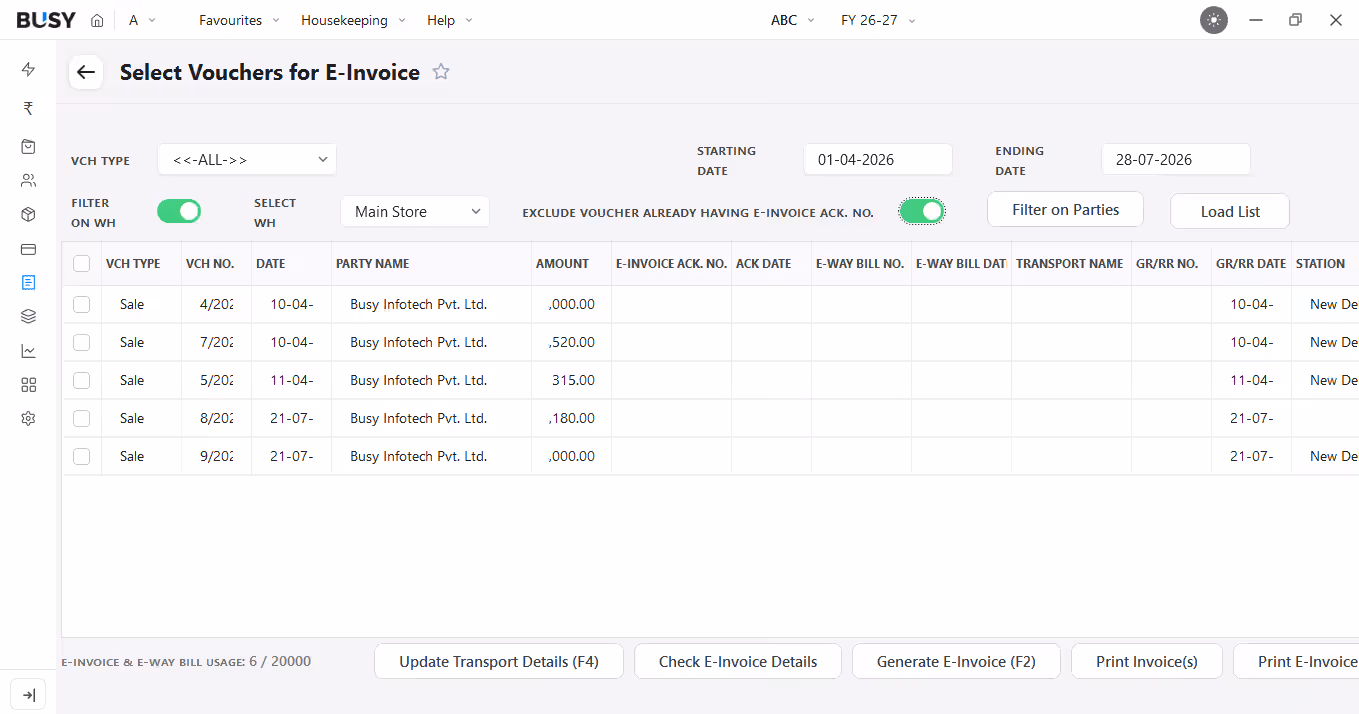 GST & E-Invoice Billing