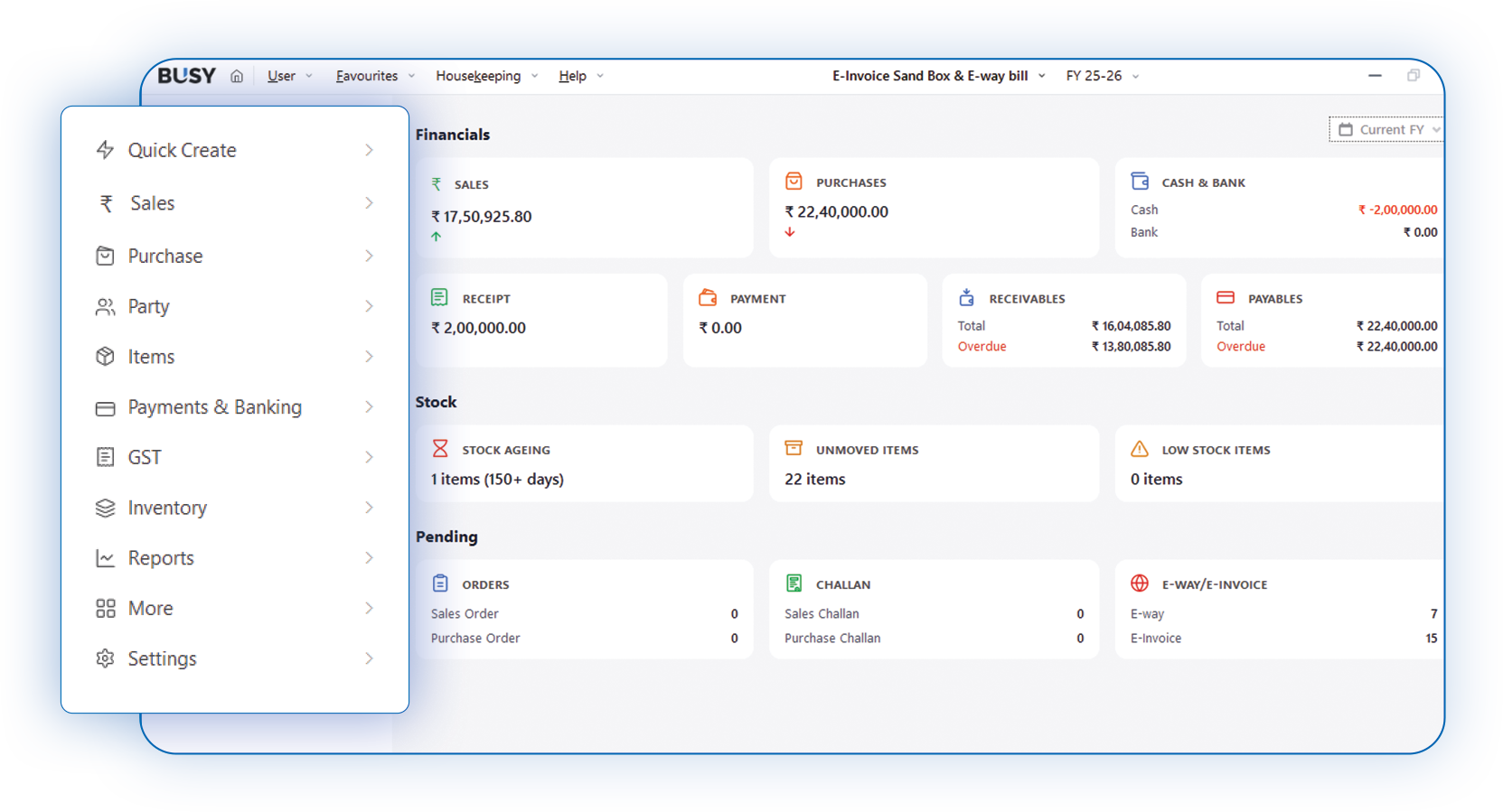 Simple menu and faster navigation in BUSY