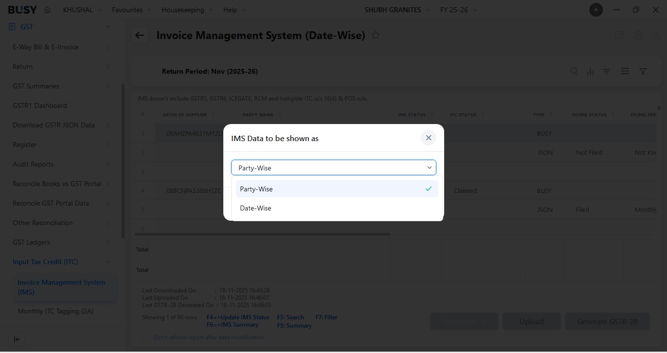 Open the IMS report
