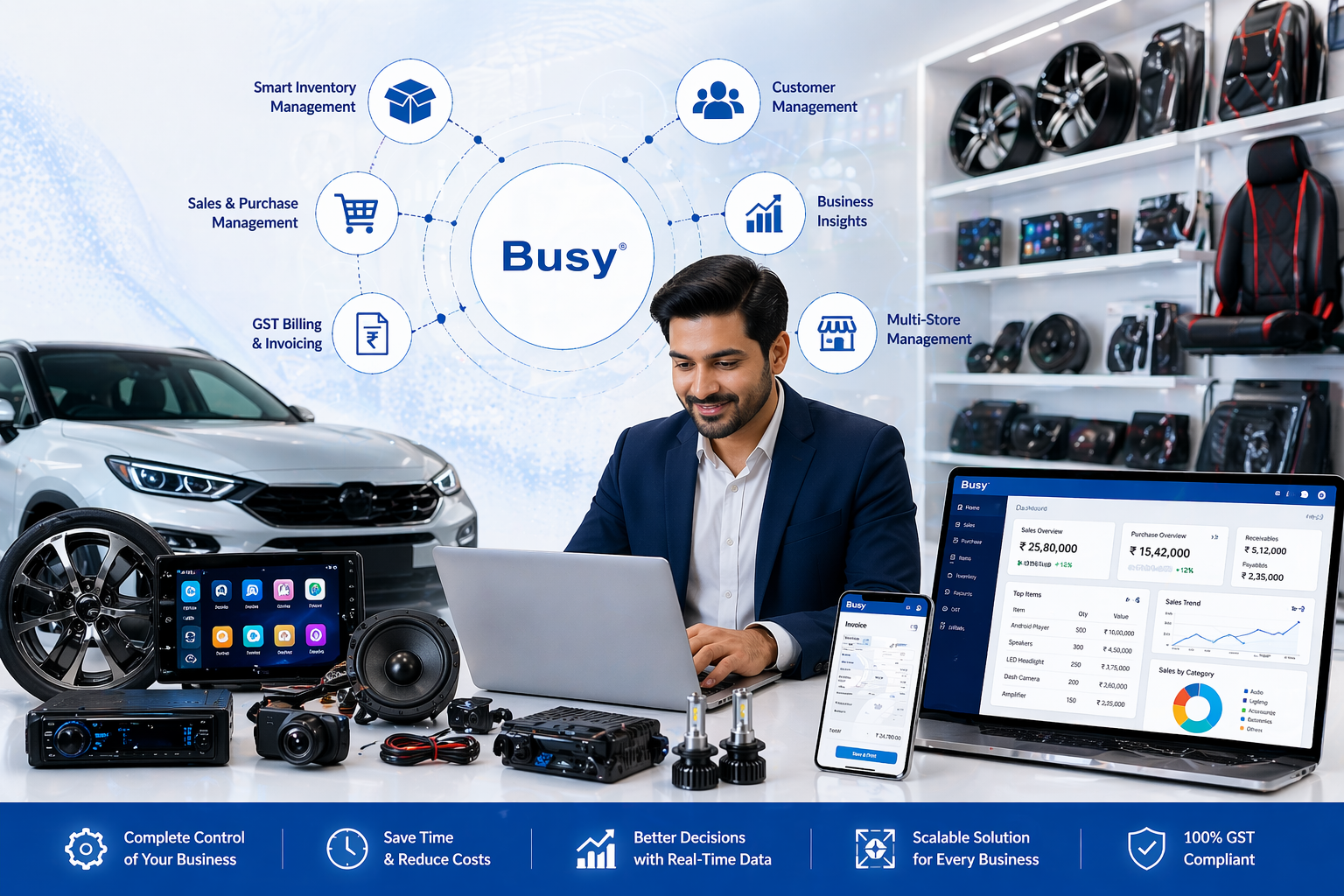 Smart Management for Auto Accessories & Electronics Business with BUSY