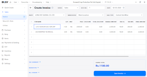 Smooth stock movement across orders, challans and invoices in BUSY